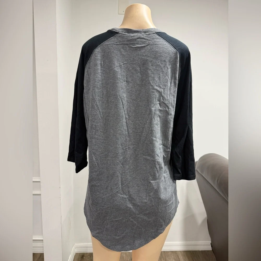 Jordan Women's Black and Gray Raglan Tee - Picture 3 of 4
